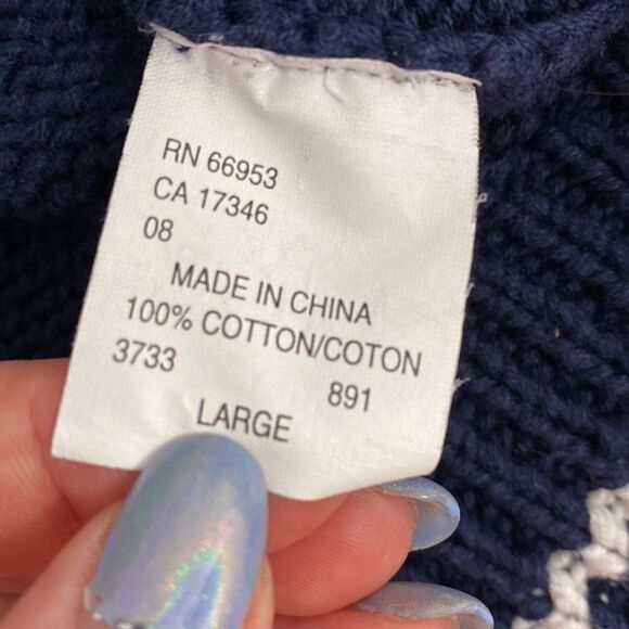Head 100% cotton V-neck geo print colorful knit pullover sweater size 8 - Picture 7 of 9